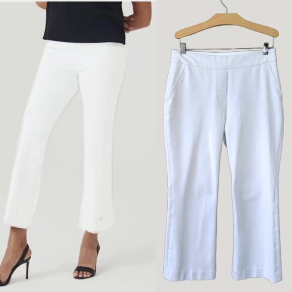 SPANX On-The-Go Cropped Kick Flare Pants Classic White Small 2-4 Summer - Picture 1 of 11